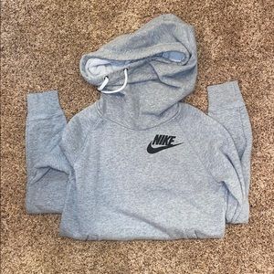 Light Grey Slouchy Neck Nike Hoodie